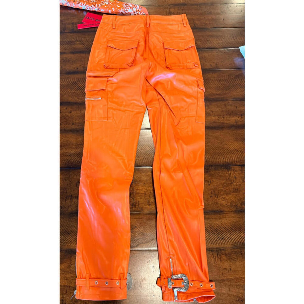 Guapi Pants Mens Orange Dead or Alive Limited Edition Spider Zipper Buckle 30 - Picture 2 of 15
